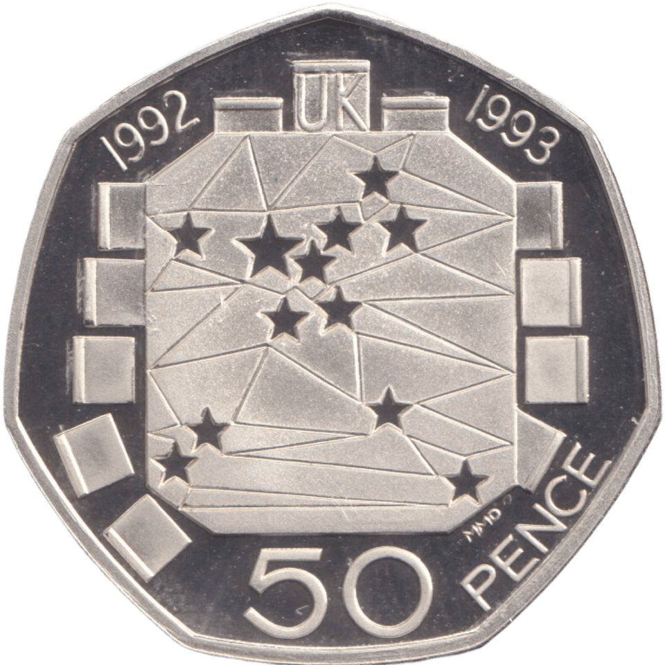 1992 FIFTY PENCE SILVER PROOF EC COUNCIL - 50P Silver Proof - Cambridgeshire Coins