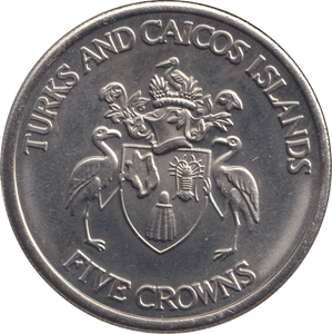 1992 FIVE CROWN TURKS AND CAICOS ISLANDS - WORLD COINS - Cambridgeshire Coins