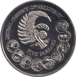 1992 FIVE DOLLAR NEW ZEALAND - WORLD COINS - Cambridgeshire Coins
