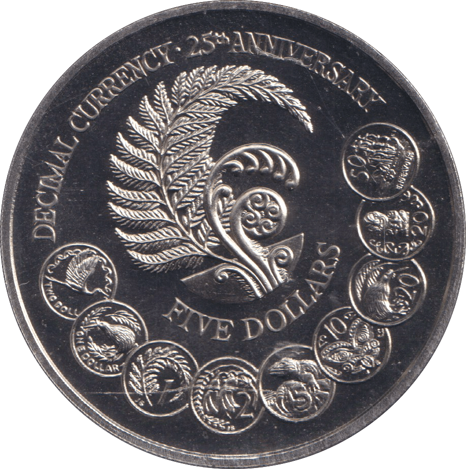1992 FIVE DOLLAR NEW ZEALAND - WORLD COINS - Cambridgeshire Coins