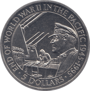 1992 FIVE DOLLARS COIN SOLOMON ISLANDS END OF WORLD WAR PACIFIC - WORLD COINS - Cambridgeshire Coins