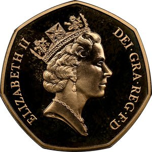1992 GOLD PROOF E.U. COUNCIL PRESIDENCY 50P PF69 ULTRA CAMEO - NGC GOLD COINS - Cambridgeshire Coins