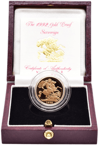 1992 GOLD PROOF SOVEREIGN BOXED - GOLD PROOF SOVEREIGNS - Cambridgeshire Coins