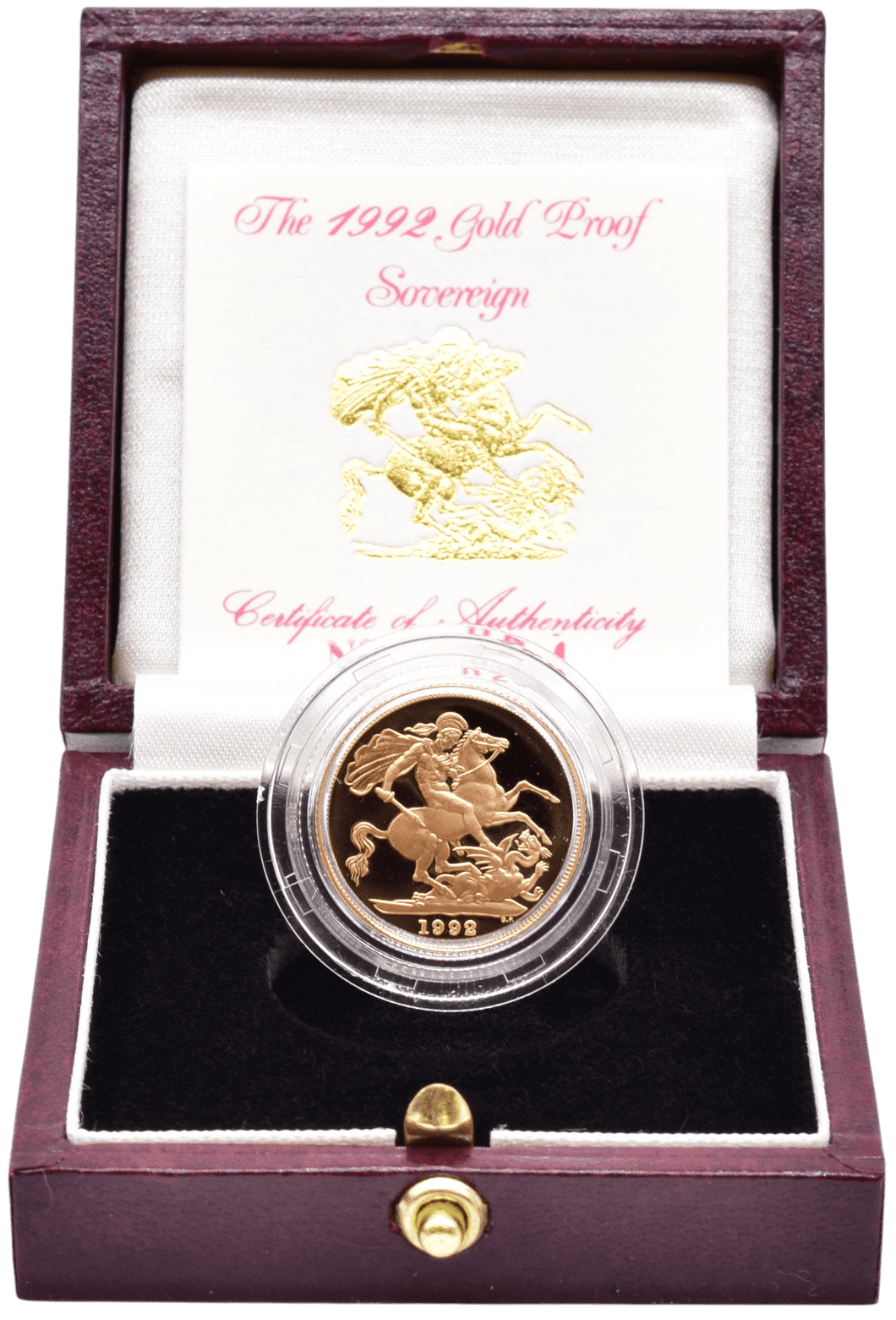 1992 GOLD PROOF SOVEREIGN BOXED - GOLD PROOF SOVEREIGNS - Cambridgeshire Coins