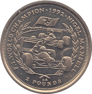 1992 ISLE OF MAN 2 POUND NIGEL MANSELL - WORLD COINS - Cambridgeshire Coins