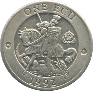1992 ONE ECU ENGLAND - WORLD COINS - Cambridgeshire Coins