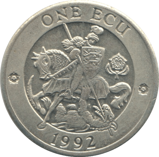1992 ONE ECU ENGLAND - WORLD COINS - Cambridgeshire Coins