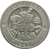 1992 ONE ECU ENGLAND - WORLD COINS - Cambridgeshire Coins