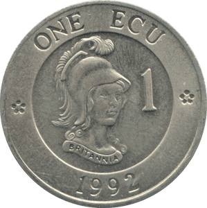 1992 ONE ECU UNITED KINGDOM - WORLD COINS - Cambridgeshire Coins