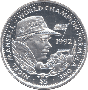1992 REPUBLIC OF LIBERIA 5 DOLLARS SILVER PROOF - WORLD COINS - Cambridgeshire Coins