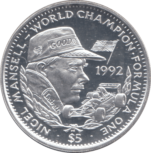 1992 REPUBLIC OF LIBERIA 5 DOLLARS SILVER PROOF - WORLD COINS - Cambridgeshire Coins