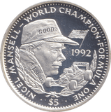 1992 SILVER 5 DOLLARS LIBERIA - SILVER WORLD COINS - Cambridgeshire Coins
