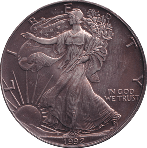 1992 SILVER DOLLAR USA - SILVER WORLD COINS - Cambridgeshire Coins
