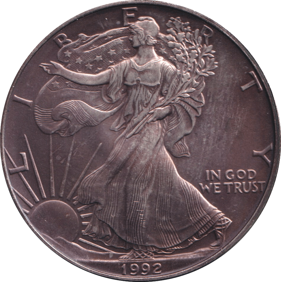 1992 SILVER DOLLAR USA - SILVER WORLD COINS - Cambridgeshire Coins