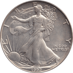 1992 SILVER DOLLAR USA - SILVER WORLD COINS - Cambridgeshire Coins