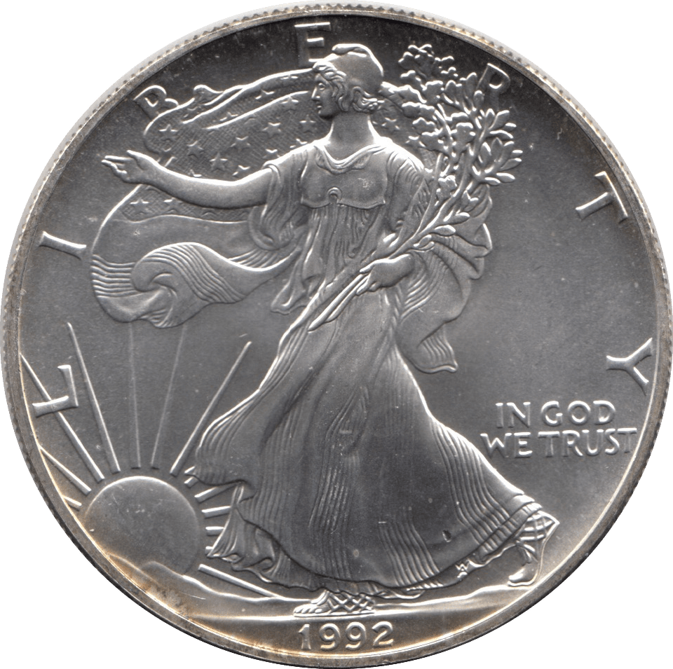 1992 SILVER LIBERTY DOLLAR USA - SILVER WORLD COINS - Cambridgeshire Coins