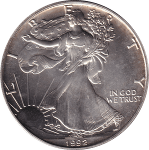 1992 SILVER LIBERTY DOLLAR USA - SILVER WORLD COINS - Cambridgeshire Coins