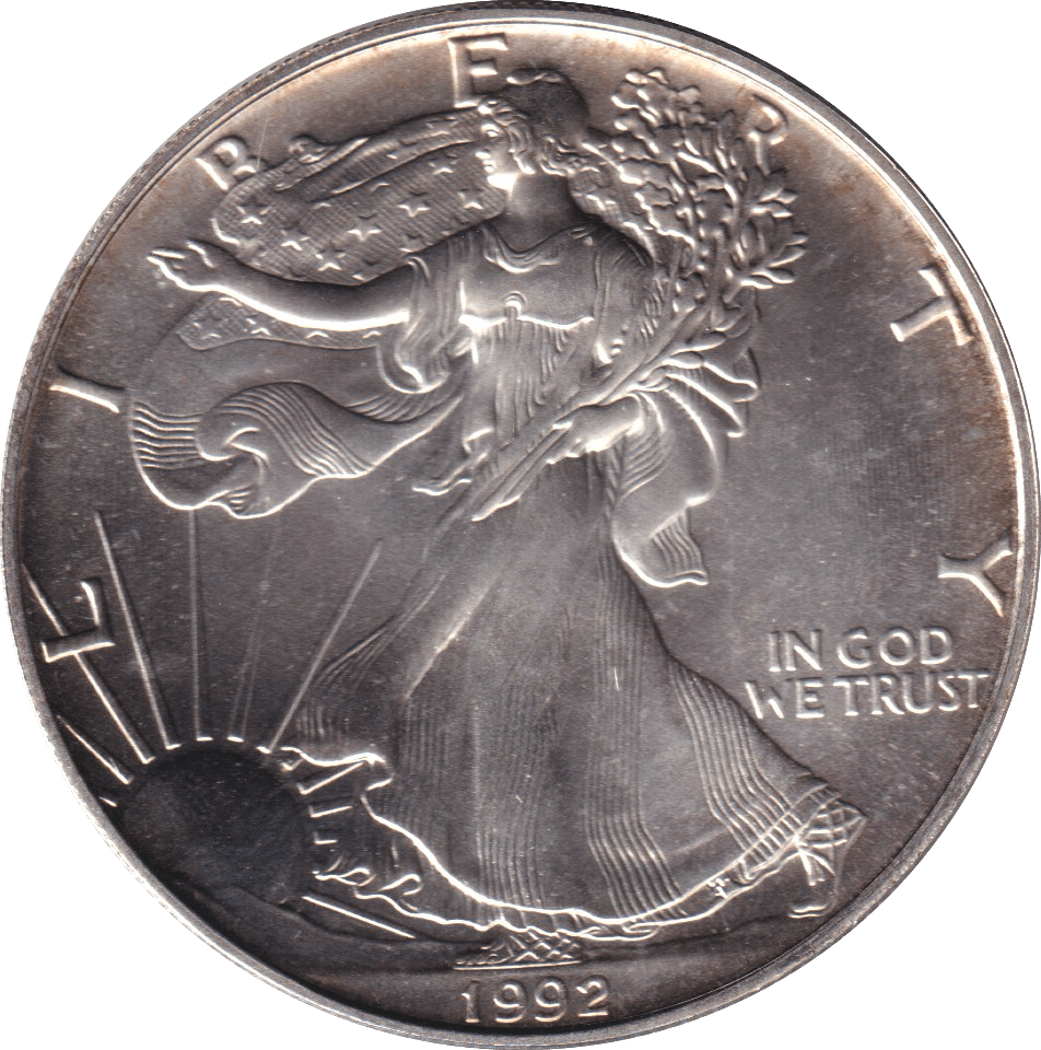 1992 SILVER LIBERTY DOLLAR USA - SILVER WORLD COINS - Cambridgeshire Coins