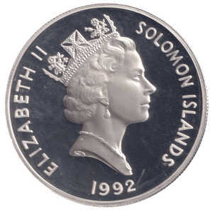1992 SILVER PROOF 10 DOLLAR SOLOMON ISLANDS - SILVER WORLD COINS - Cambridgeshire Coins