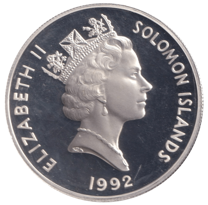 1992 SILVER PROOF 10 DOLLAR SOLOMON ISLANDS - SILVER WORLD COINS - Cambridgeshire Coins