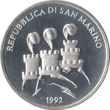 1992 SILVER PROOF 1000 LIRA SAN MARINO - SILVER WORLD COINS - Cambridgeshire Coins