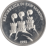 1992 SILVER PROOF 500 LIRA SAN MARINO - SILVER WORLD COINS - Cambridgeshire Coins