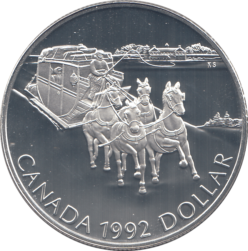 1992 SILVER PROOF CANADA DOLLAR - WORLD COINS - Cambridgeshire Coins