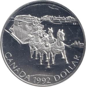 1992 SILVER PROOF DOLLAR CANADA - SILVER WORLD COINS - Cambridgeshire Coins