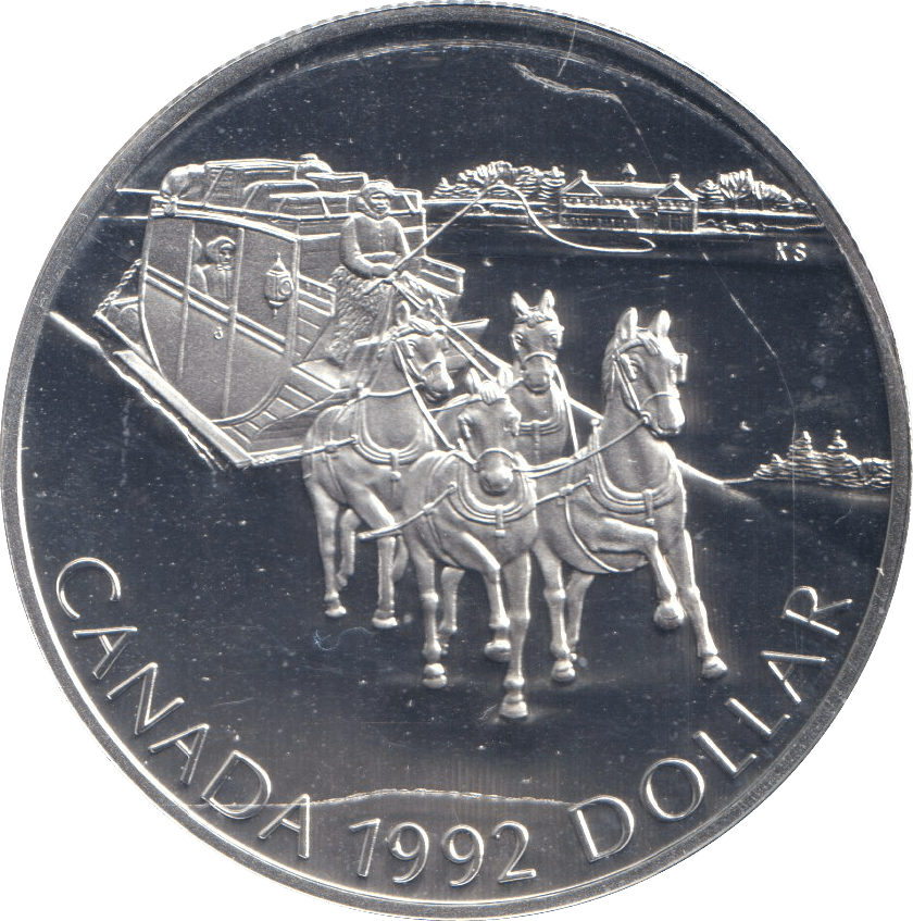 1992 SILVER PROOF DOLLAR CANADA - SILVER WORLD COINS - Cambridgeshire Coins