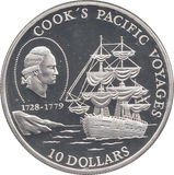 1992 SILVER PROOF TEN DOLLARS COOK'S PACIFIC VOYAGES NIUE - SILVER WORLD COINS - Cambridgeshire Coins