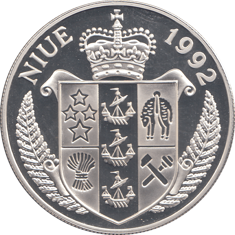 1992 SILVER PROOF TEN DOLLARS COOK'S PACIFIC VOYAGES NIUE - SILVER WORLD COINS - Cambridgeshire Coins