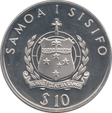 1992 SILVER PROOF TEN DOLLARS FLEET OF ROGGEVEEN SAMOA - SILVER WORLD COINS - Cambridgeshire Coins