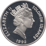 1992 SILVER PROOF TEN DOLLARS SOLOMON ISLANDS - SILVER WORLD COINS - Cambridgeshire Coins