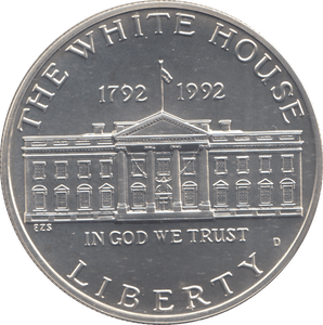 1992 SILVER PROOF THE WHITE HOUSE ONE DOLLAR USA - SILVER WORLD COINS - Cambridgeshire Coins