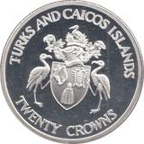 1992 SILVER PROOF TWENTY CROWNS - SILVER WORLD COINS - Cambridgeshire Coins