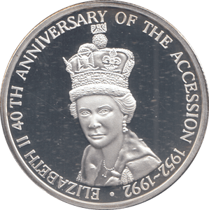 1992 SILVER PROOF TWENTY CROWNS - SILVER WORLD COINS - Cambridgeshire Coins