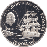 1992 TEN DOLLARS COOK'S PACIFIC VOYAGES - SILVER WORLD COINS - Cambridgeshire Coins