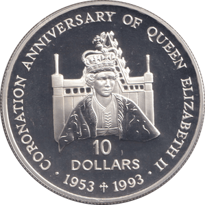 1992 TEN DOLLARS CORONATION ANNIVERSARY - WORLD COINS - Cambridgeshire Coins