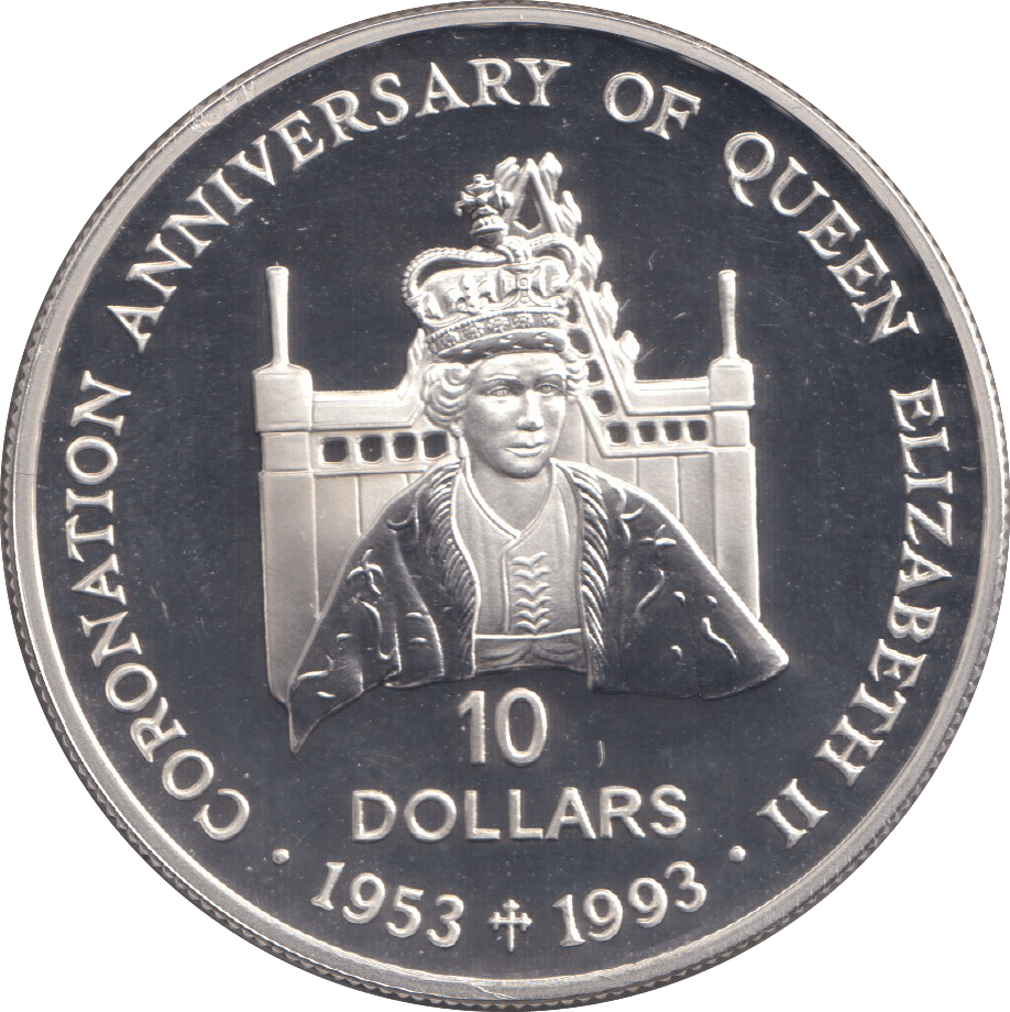 1992 TEN DOLLARS CORONATION ANNIVERSARY - WORLD COINS - Cambridgeshire Coins