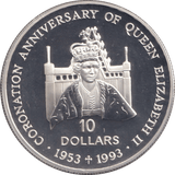 1992 TEN DOLLARS CORONATION ANNIVERSARY - WORLD COINS - Cambridgeshire Coins