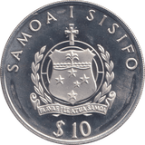 1992 TEN DOLLARS SAMOA SISIFO - WORLD COINS - Cambridgeshire Coins