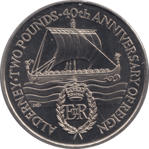 1992 TWO POUNDS ALDERNEY F425 - WORLD COINS - Cambridgeshire Coins