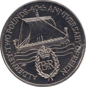 1992 TWO POUNDS ALDERNEY F594 - WORLD COINS - Cambridgeshire Coins