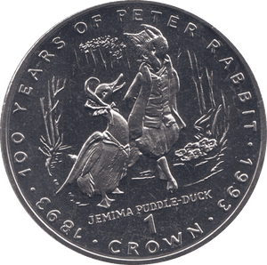 1993 100 YEARS OF PETER RABBIT ONE CROWN GIBRALTAR - WORLD COINS - Cambridgeshire Coins
