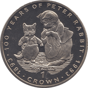 1993 100 YEARS OF PETER RABBIT ONE CROWN GIBRALTAR - WORLD COINS - Cambridgeshire Coins