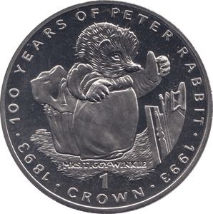 1993 100 YEARS OF PETER RABBIT ONE CROWN GIBRALTAR - WORLD COINS - Cambridgeshire Coins