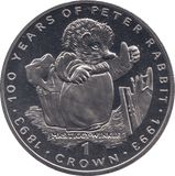 1993 100 YEARS OF PETER RABBIT ONE CROWN GIBRALTAR - WORLD COINS - Cambridgeshire Coins