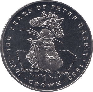 1993 100 YEARS OF PETER RABBIT ONE CROWN GIBRALTAR - WORLD COINS - Cambridgeshire Coins