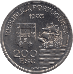 1993 200 ESCUDOS PORTUGAL - WORLD COINS - Cambridgeshire Coins