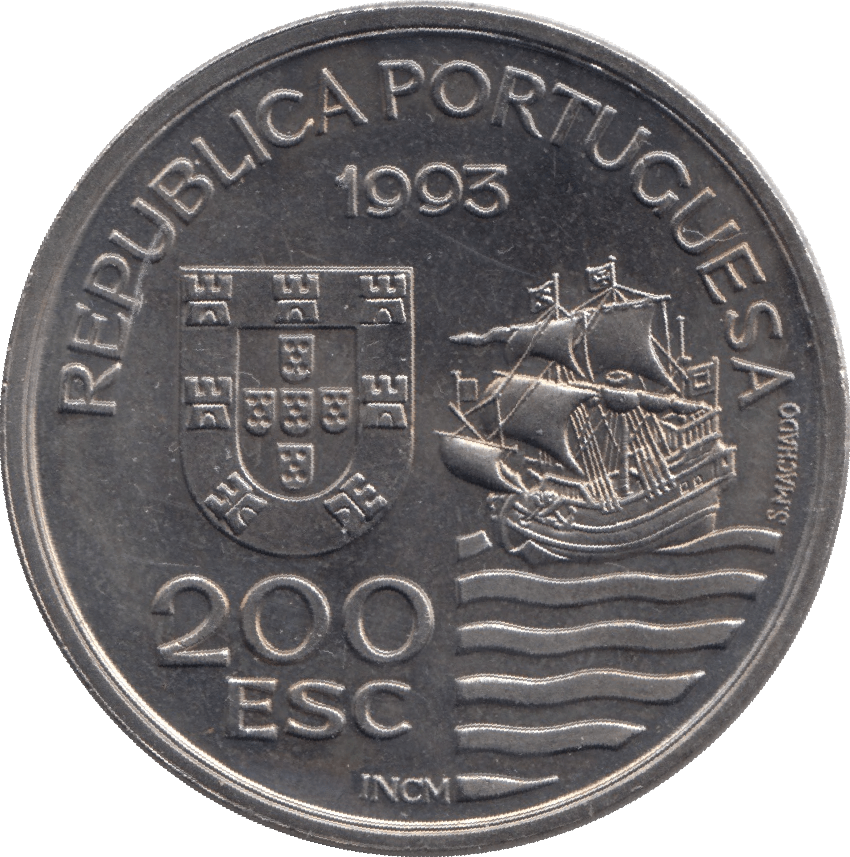 1993 200 ESCUDOS PORTUGAL - WORLD COINS - Cambridgeshire Coins
